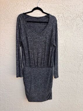 Banana Republic Long Sleeve Heathered Charcoal Dress